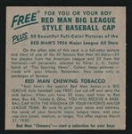 1954 Red Man No Tab- NL #23 Eddie Mathews, Braves