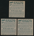 1954 Red Man No Tabs- 3 Diff 