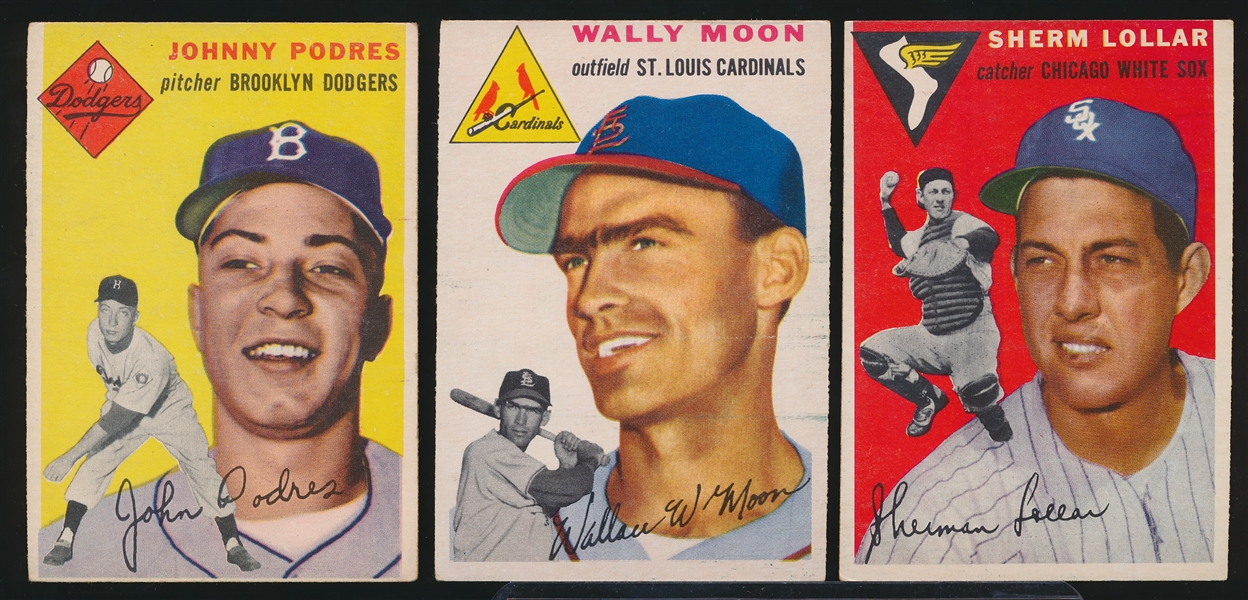 1954 Topps Baseball- 3 Diff
