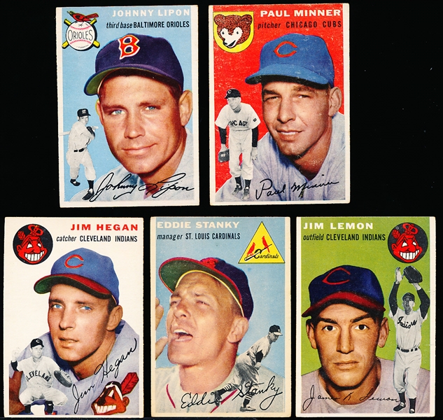 1954 Topps Baseball- 5 Diff