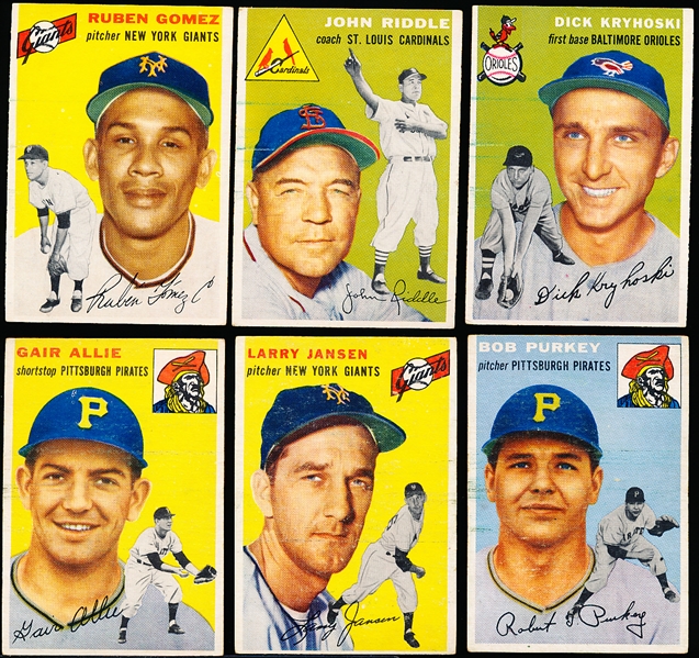 1954 Topps Baseball- 6 Diff