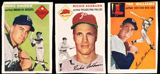 1954 Topps “Sports Illustrated” Paper Baseball Cards- 14 Diff Color Cards