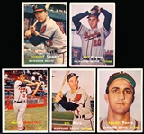 1957 Topps Bb- 5 Diff Milwaukee Braves