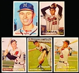1957 Topps Bb- 5 Diff Milwaukee Braves