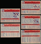 1957 Topps Bb- 5 Diff Milwaukee Braves