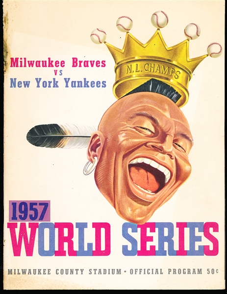 1957 World Series Baseball Program- New York Yankees at Milwaukee Braves