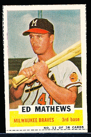 1961 Bazooka Baseball- #11 Ed Mathews, Braves