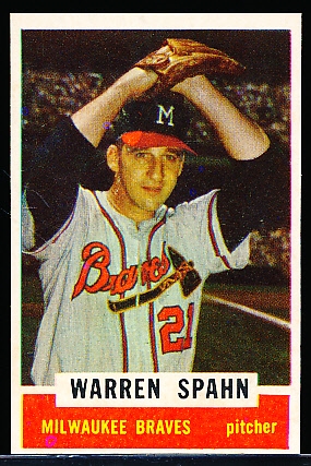 1962 Bazooka Baseball- Warren Spahn, Braves