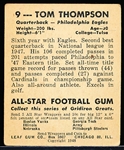 1948 Leaf Fb- #9 Tom Thompson, Eagles