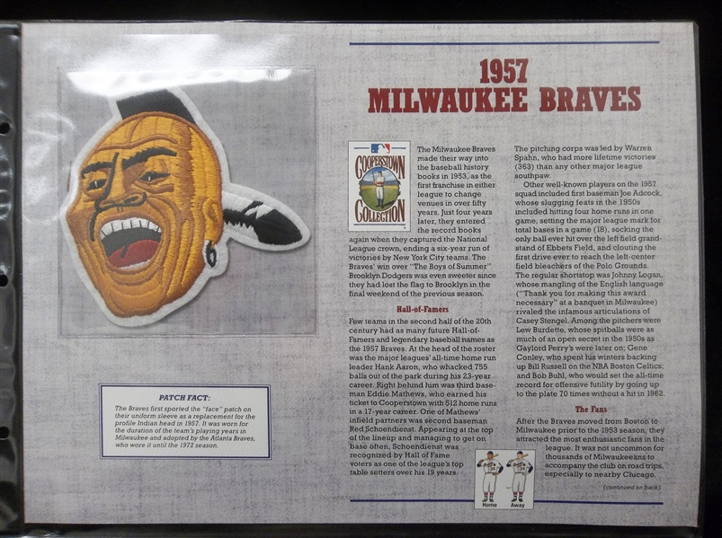 Willabee & Ward 1957 Milwaukee Braves Patch