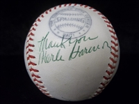 Autographed Official Spalding MLB Specification No. 1 Baseball- by 4 Brewers- Manager, Players, and Announcer