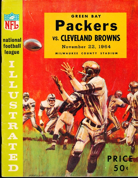 November 22, 1964 Cleveland Browns vs. Green Bay Packers NFL Program @ Milwaukee