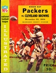 November 22, 1964 Cleveland Browns vs. Green Bay Packers NFL Program @ Milwaukee