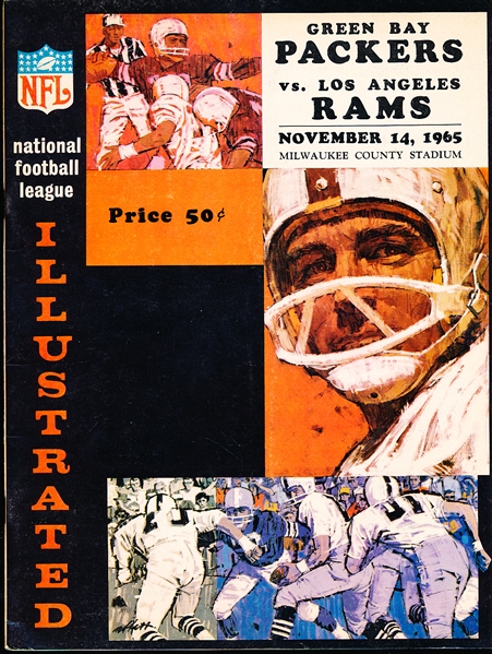 November 14, 1965 Los Angeles Rams vs. Green Bay Packers NFL Program @ Milwaukee