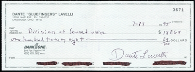 Autographed Dante Lavelli NFL HOFer Personal Check