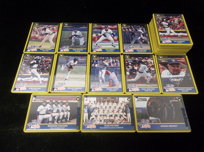 1982 Carlson Travel/United Airlines Milwaukee Brewers World Series Complete Set of 30 Plus Coupon Card