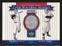 2002 Upper Deck “Classic World Series Match-Ups Game-Used”- #MU57 Eddie Mathews Uni./ Yogi Berra