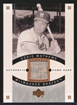 2005 Sweet Spot Classic Bb- “Classic Materials”- #CM-EM Eddie Mathews, Milwaukee Braves