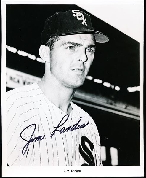 Autographed Jim Landis Chicago White Sox MLB B/W 8” x 10” Photo