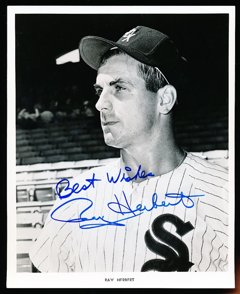 Autographed Ray Herbert Chicago White Sox MLB B/W 8” x 10” Photo