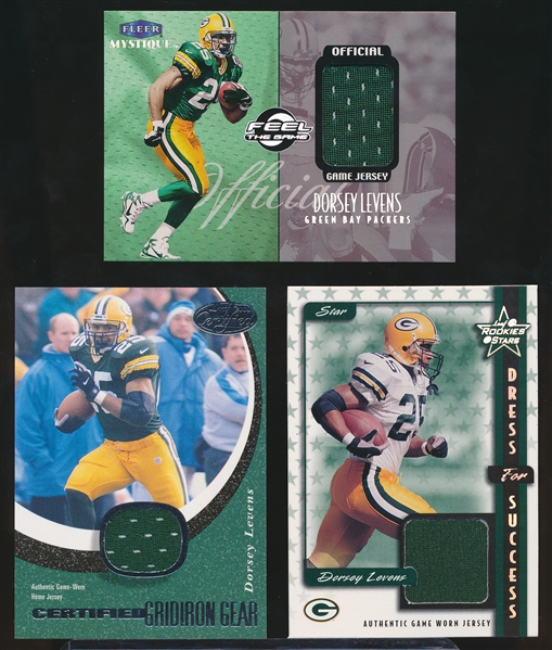 Dorsey Levens (Packers)- 7 Diff. Jersey or Autographed Inserts