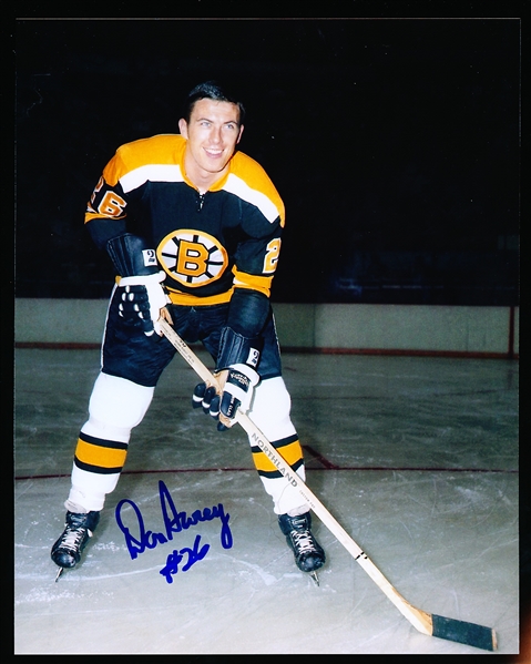 Autographed Don Awrey Boston Bruins NHL Color 8” x 10” Photo