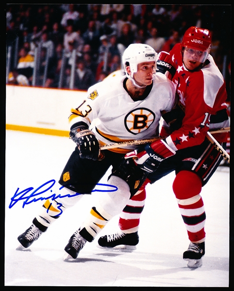 Autographed Ken Linseman Boston Bruins NHL Color 8” x 10” Game Action Photo
