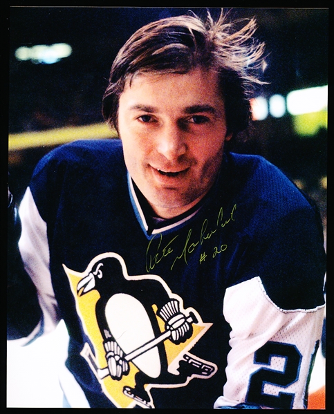 Autographed Pete Mahovlich Pittsburgh Penguins NHL Color 8” x 10” Photo