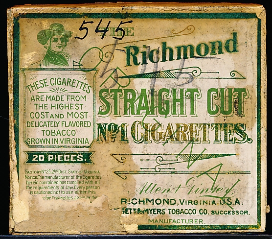 1910 Era Richmond Straight Cut Cigarettes Box