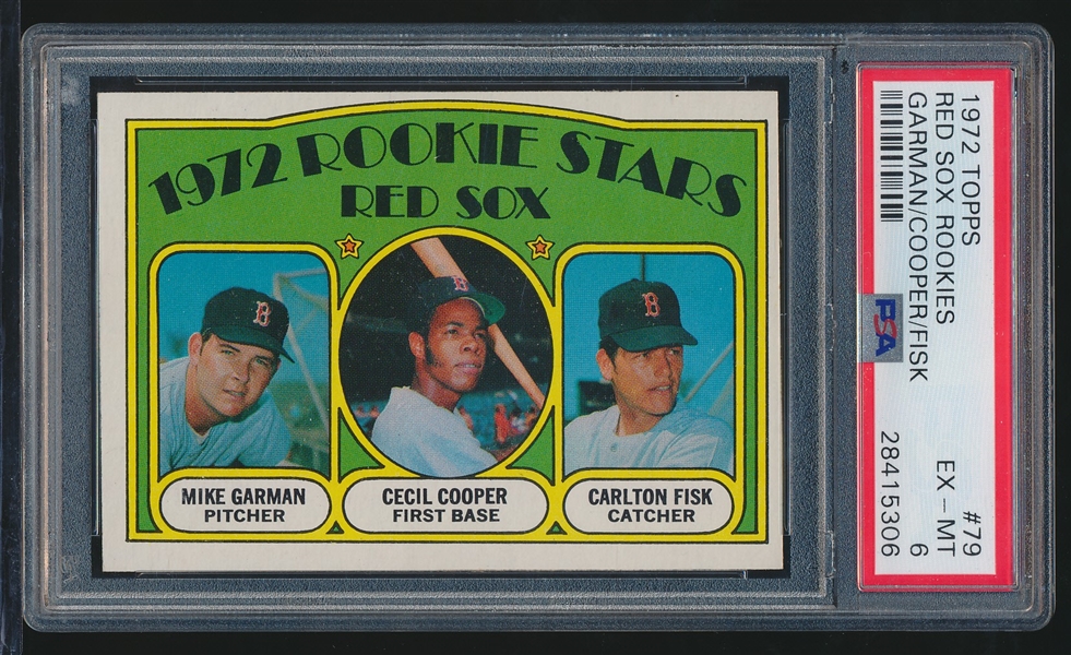 1972 Topps Baseball- #79 Carlton Fisk/Cecil Cooper Rookie- PSA Ex-Mt 6 