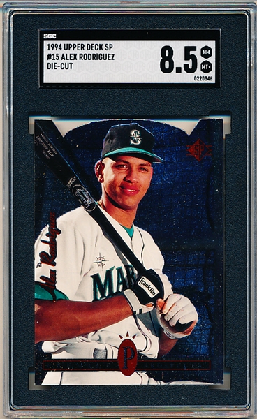 1994 Upper Deck SP Baseball- Die Cut #15 Alex Rodriguez- SGC 8.5 (Nm-Mt+)