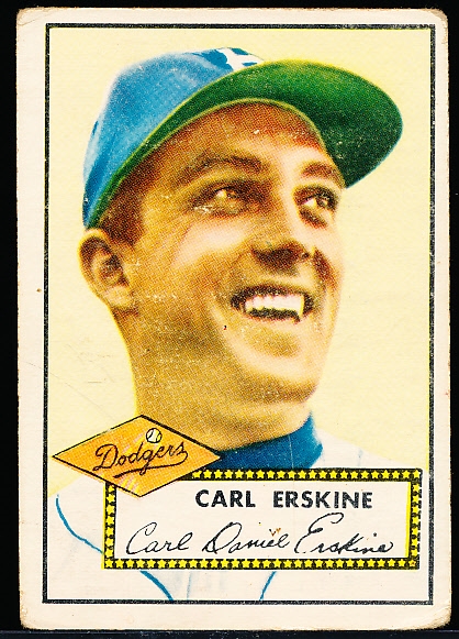 1952 Topps Bsbl. #250 Carl Erskine, Dodgers