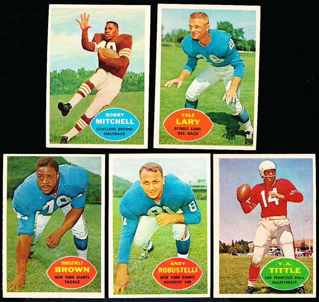 1960 Topps Fb- 5 Cards