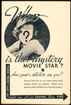 1934 Dixie Cup Movie Star “Mystery” Lid Album