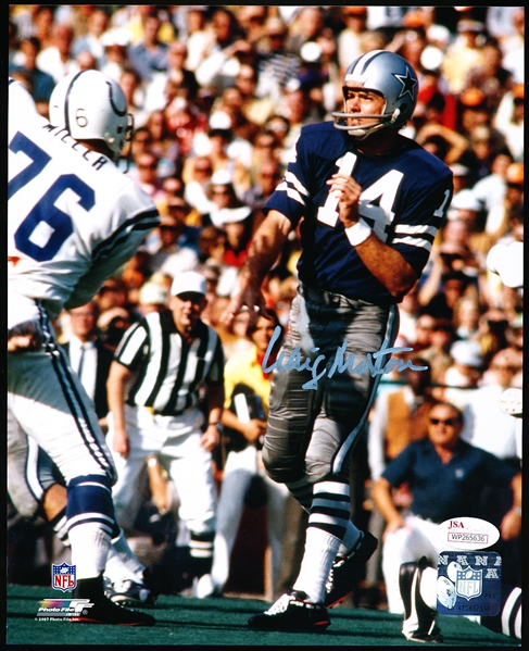 Autographed Craig Morton Dallas Cowboys NFL Color 8” x 10” Game Action Photo- JSA Witnessed Certification