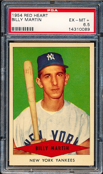 1954 Red Heart Baseball- Billy Martin, Yankees