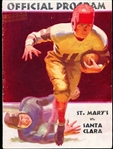Nov 19, 1933 College Football Program- St. Mary’s @ Santa Clara