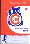 1968 Hawaii Islanders @Tacoma Cubs- Baseball Program