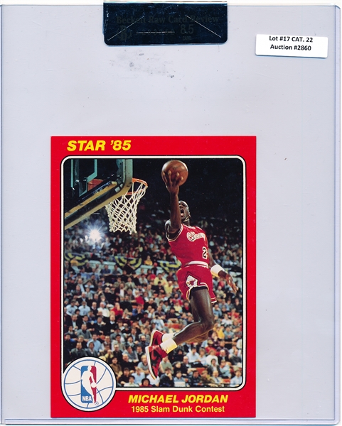 1985 Star Bskbl. “Slam Dunk 5” x 7”- #5 Michael Jordan- Beckett Raw Card Reviewed Near Mint-Mint+ 8.5