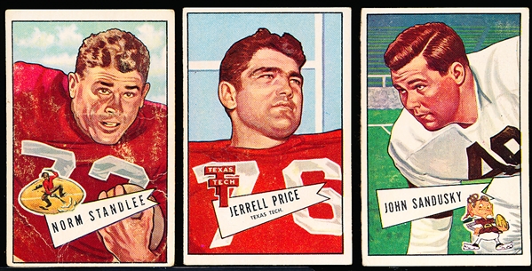 1952 Bowman Football Large- 3 Diff