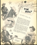 1951 Dixie Cup Movie and Western Stars Premium- Tim Holt