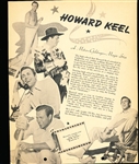 1951 Dixie Cup Movie and Western Stars Premium- Howard Keel