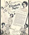 1952 Dixie Cup Movie, Cowboy, and TV Stars Premium- Elizabeth Taylor