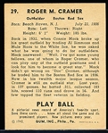 1940 Playball Bb- #29 Roger Cramer, Boston Red Sox