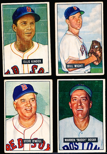 1951 Bowman Bb- 4 Diff Boston Red Sox