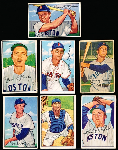 1952 Bowman Bb- 7 Diff Boston Red Sox