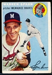 1954 Topps Bb- #20 Warren Spahn, Braves