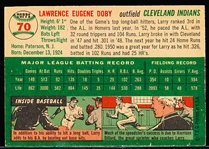 1954 Topps Bb- #70 Larry Doby, Cleveland