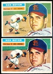 1956 Topps Bb- #14 Ken Boyer- 2 Cards