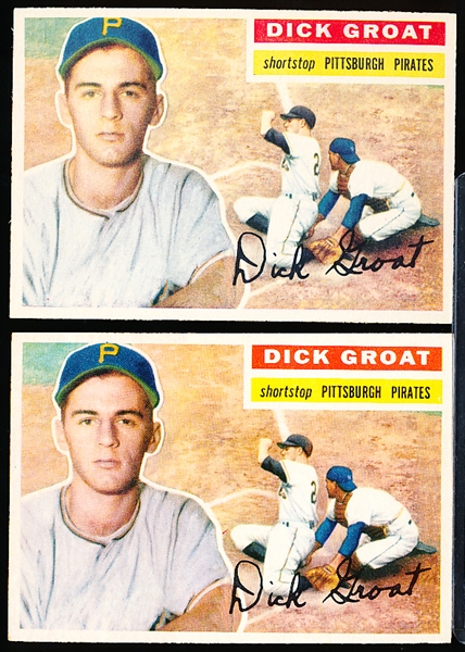 1956 Topps Bb- #24 Dick Groat, Pirates- 2 Cards